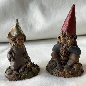 Vintage Tom Clark Cairn Studio Gnome‎ Figurines Joe & Jeanne 1988 Resin Lot of 2